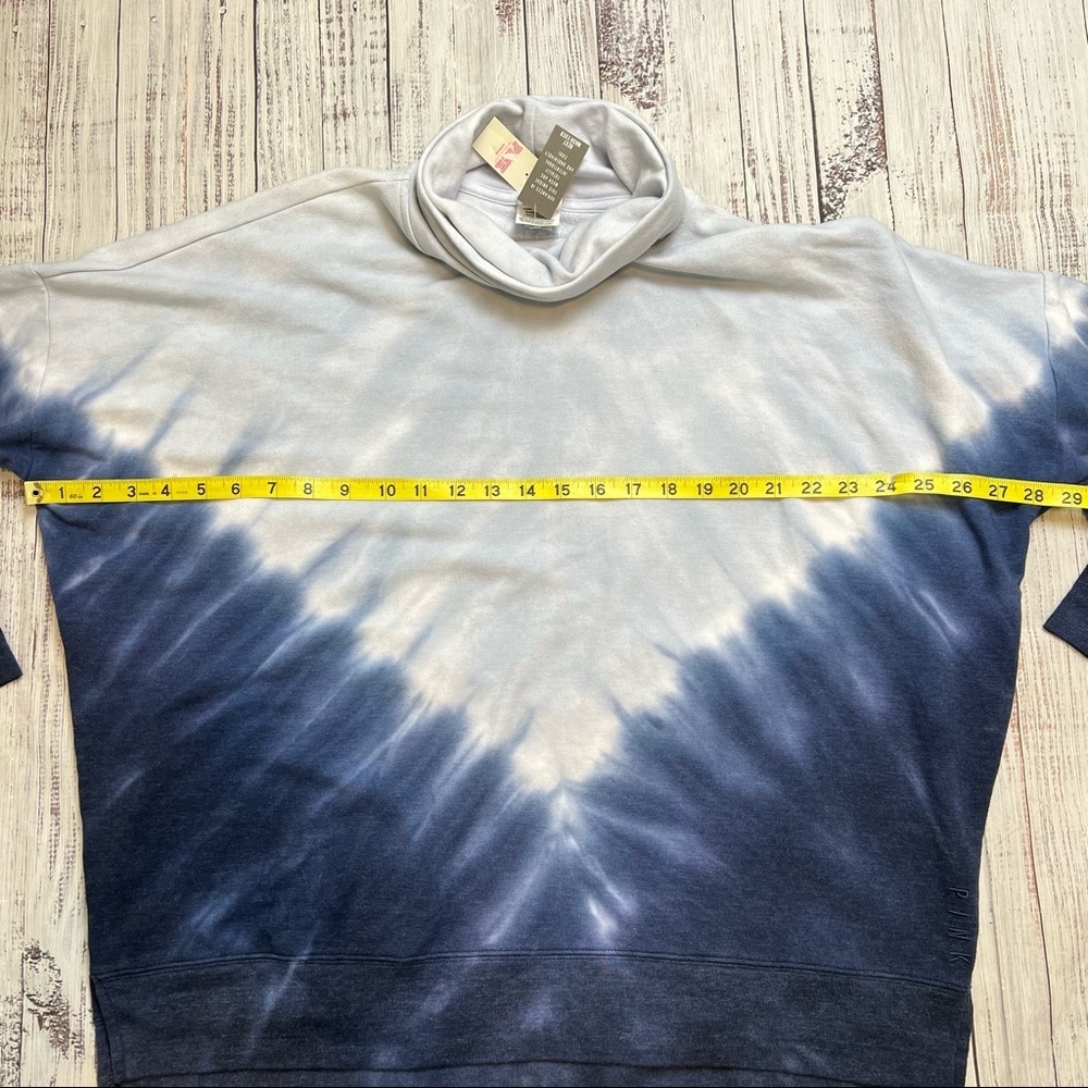 Pink Victoria’s Secret Oversized Blue Tie Dye Turtleneck Sweatshirt. Siz… - Picture 6 of 12